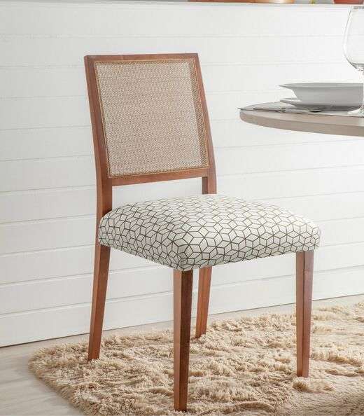 Image_Capa Estampada Para Assento De Cadeira Adomes Bege