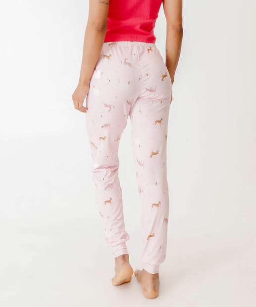 Calça Pijama Feminino Avulsa Marisa Rosa