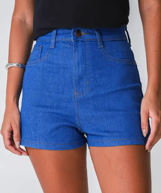 Short Feminino Boyfriend Uber Jeans Azul