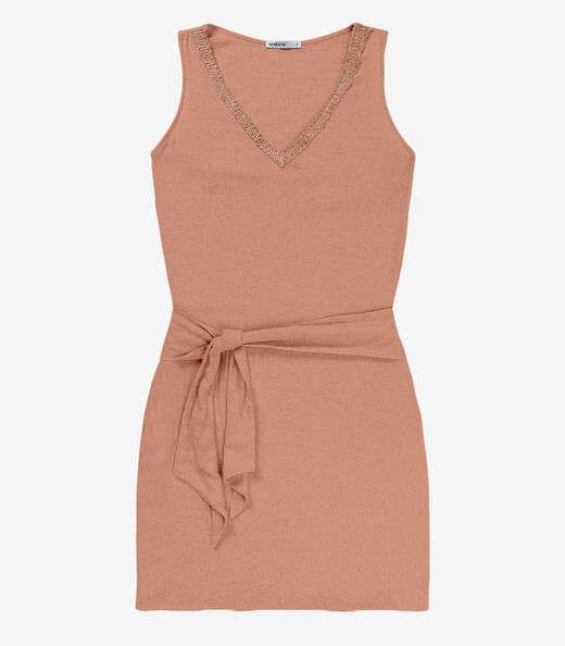 Vestido Curto Linho Strong Feminino Endless Marrom