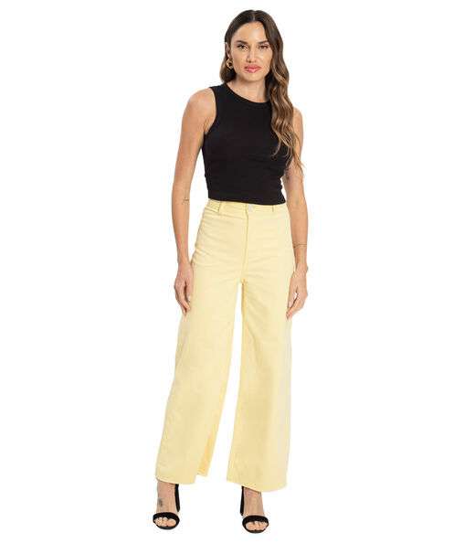 Calça Cropped Feminina Sarja Endless Amarelo