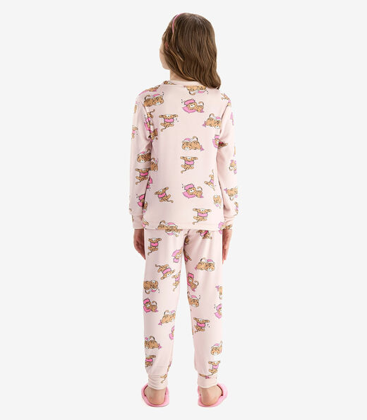 Pijama em Pelo Fleece Rovi Kids Rosa