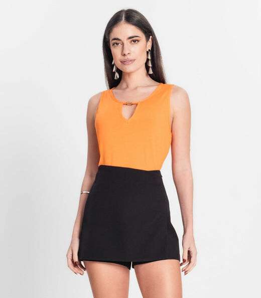 Blusa Feminina Lisa Infinita Cor Laranja