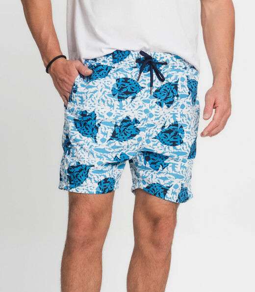 Shorts Masculino Estampado Microfibra Rovitex Azul