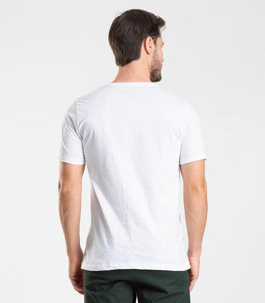 Camiseta Masculina Meia Malha Diametro Branco
