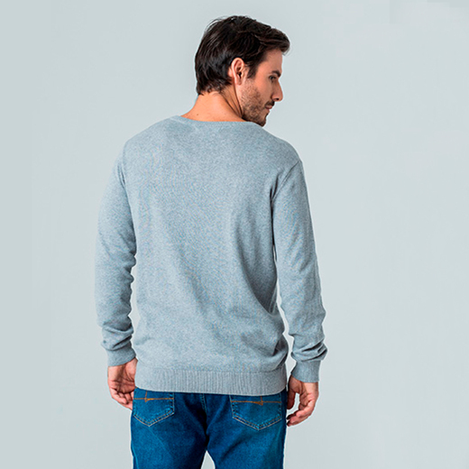 Suéter Pulôver de Tricot Gola em V Rock e Soda