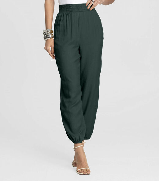 Calça Feminina Aladim em Tecido Viscose Dianna Verde