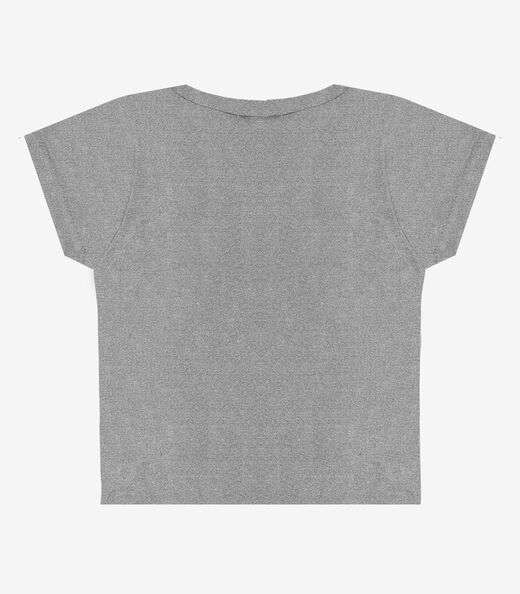 Blusa Básica Infantil Manga Curta Lisa Soletex Cinza