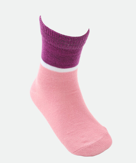 Kit 3 Meias Infantil Estampa Listras Marisa Rosa