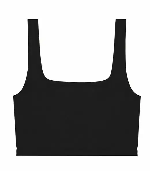 Top Cropped Ribana Básico Rovitex Preto