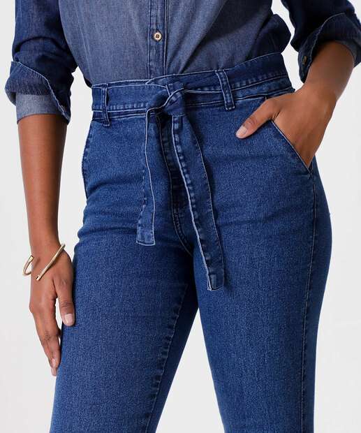 Calça Boot Cut Clochard Feminina Jeans 