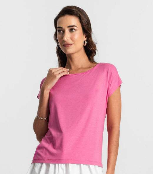 Blusa Feminina Manga Curta KO Rosa