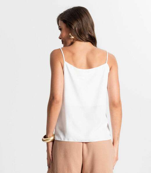 Blusa De Alça Tecido Crepe Marrocos Endless Branco