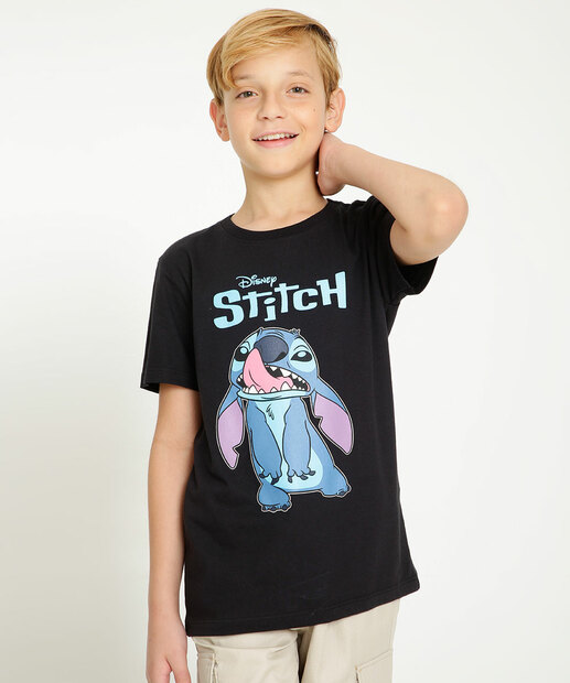 Camiseta Juvenil Estampa Stitch Disney Tam 10 a 16