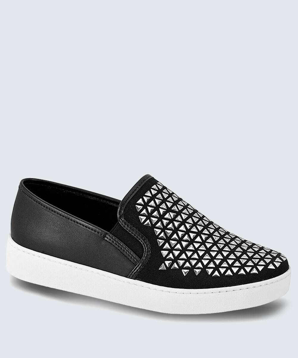 Vizzano Feminino Slip Tenis Slip On Vizzano Preto Tênis Slip On