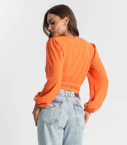 Blusa Feminina Manga Longa Endless Laranja