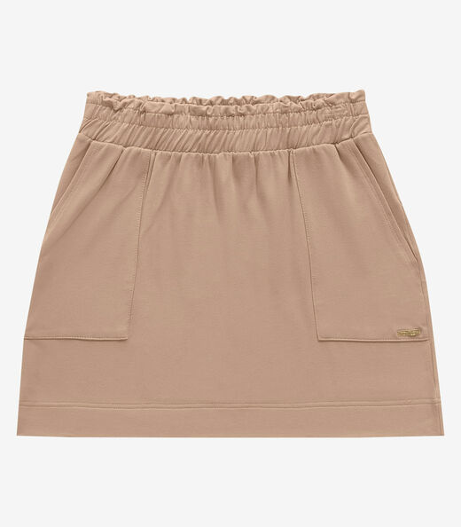 Saia Curta Feminina Molecotton de Viscose Rovitex Marrom