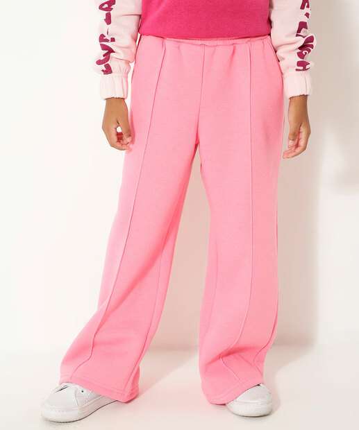 Calça Infantil Moletom Wide Leg Marisa Tam 4 a 12