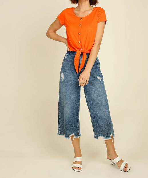 Blusa Feminina Botões Manga Curta