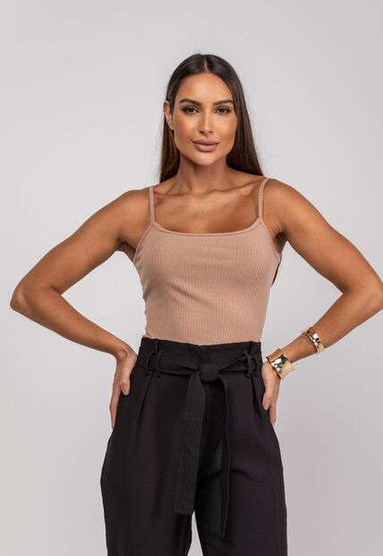 Image_Regata Alcinha Malha Canelada Marrom Salvatore Fashion