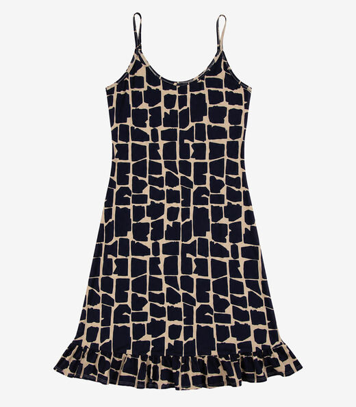 Vestido Feminino Estampado Select Bege