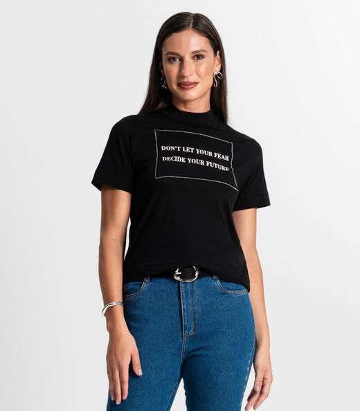 Image_Camiseta Feminina Gola Alta Rovitex Preto