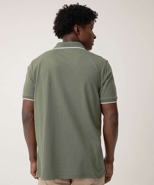 Polo Masculina Botões Manga Curta Marisa Verde