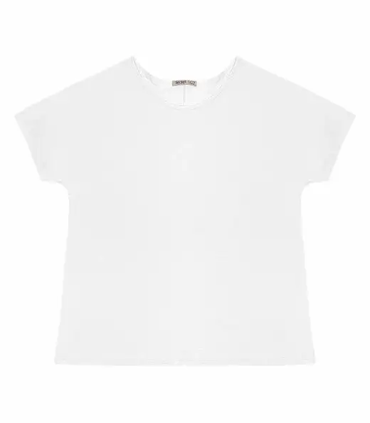 Blusa Manga Curta Feminina Plus Size Secret Glam Branco