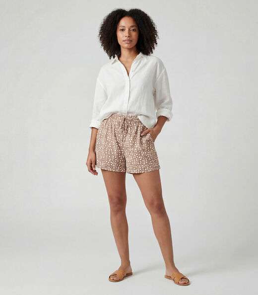 Image_Short Feminino Com Cós E Laço Infinita Cor Marrom