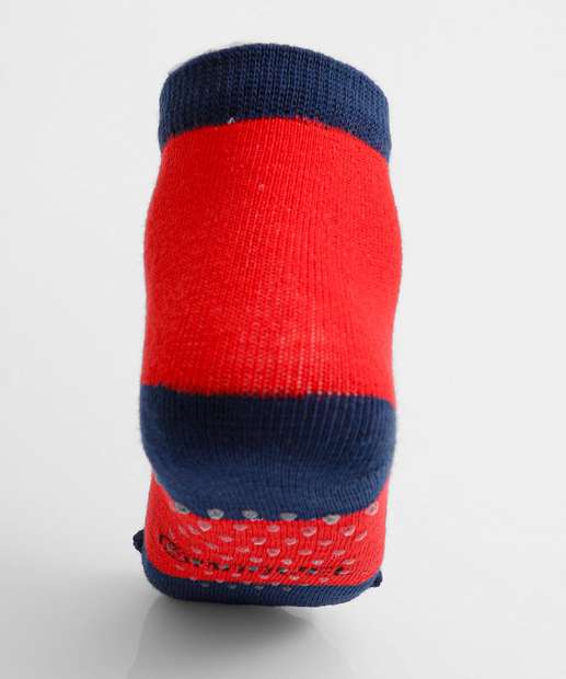 Kit 2 Meias Infantil Estampa Homem Aranha Marvel Vermelho 