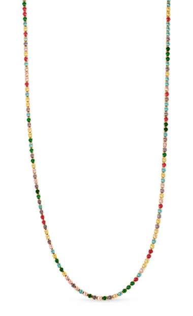 Image_Colar Semijoia Riviera Com microzircônias Coloridas 2mm Banhado a Ouro 18k