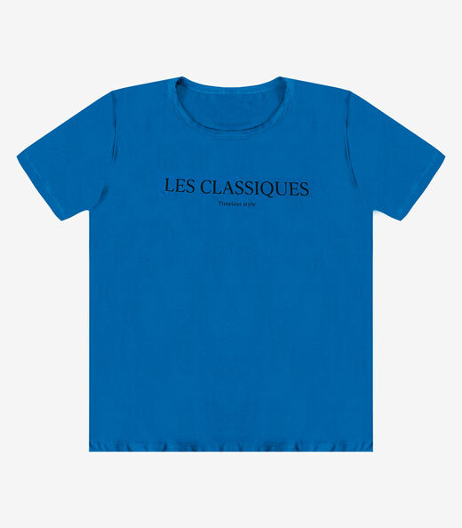 Blusa Feminina Manga Curta Infinita Cor Azul