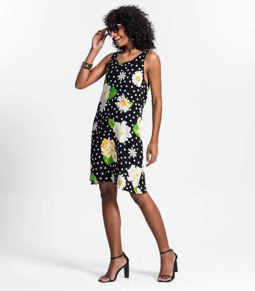 Vestido Feminino Curto De Viscose Select Preto