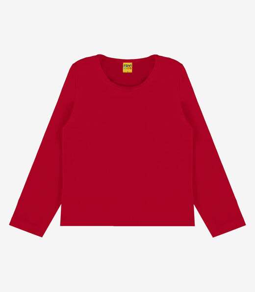 Blusa Manga Longa Infantil Feminina Rovitex Kids Vermelho