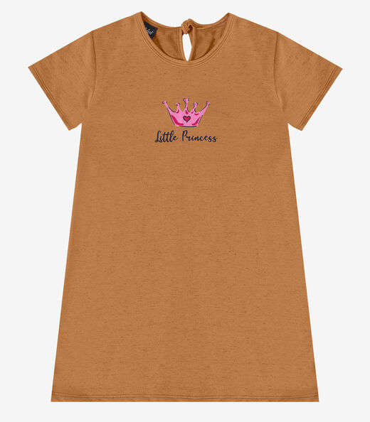 Image_Vestido Infantil em Moletinho Maquenetado Select Marrom