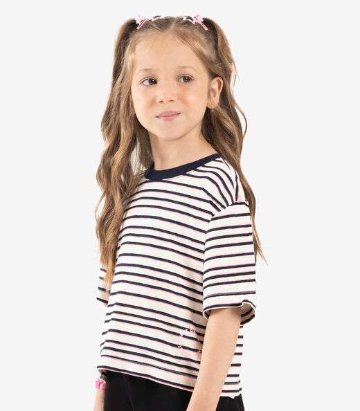 Blusa Infantil Visco Maquinetada Rovi Kids Azul