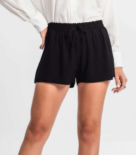 Shorts Feminino De Viscose Select Preto