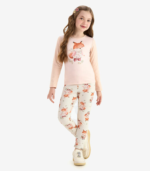Legging Malha Soft Touch Rovi Kids Bege