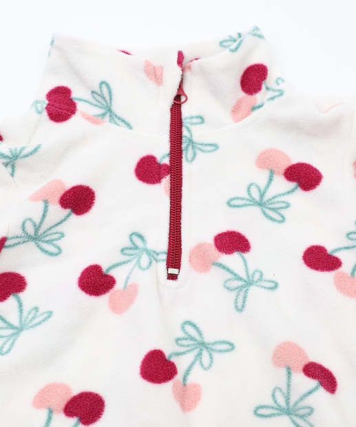 Conjunto Fleece Infantil Cerejas Marisa Tam 1 a 3 Bege