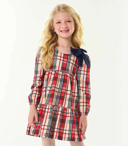 Vestido Infantil Manga Longa Trick Nick Vermelho