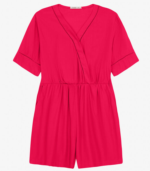 Macaquinho Feminino Plus Size Secret Glam Vermelho