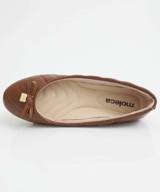 Sapatilha Feminina Bico Redondo Moleca Marrom