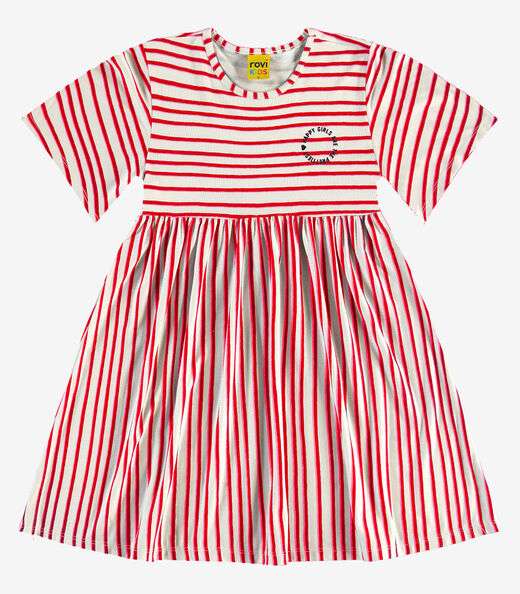 Vestido Infantil Visco Maquinetada Rovi Kids Vermelho
