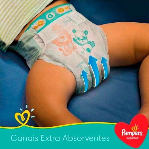 Kit 3 Fraldas Pampers Supersec Pacotão Econômico G - 78 Tiras