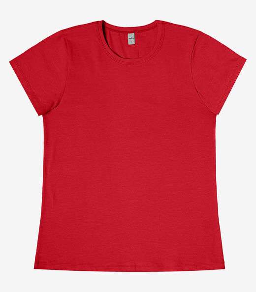 Blusa Feminina Cotton Leve Básica Rovitex Vermelho