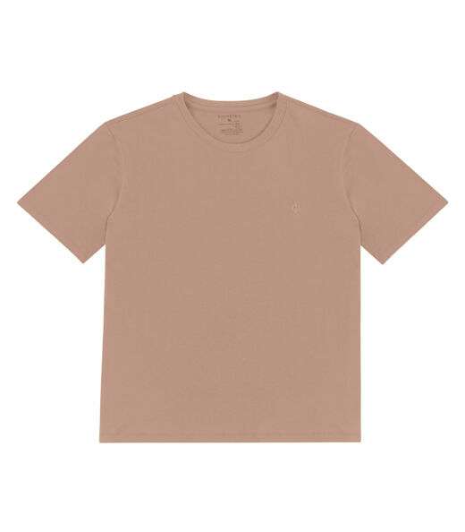 Camiseta Masculina Plus Size Meia Malha Diametro Marrom
