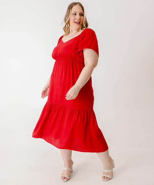 Image_Vestido Plus Size Feminino Manga Curta Marisa