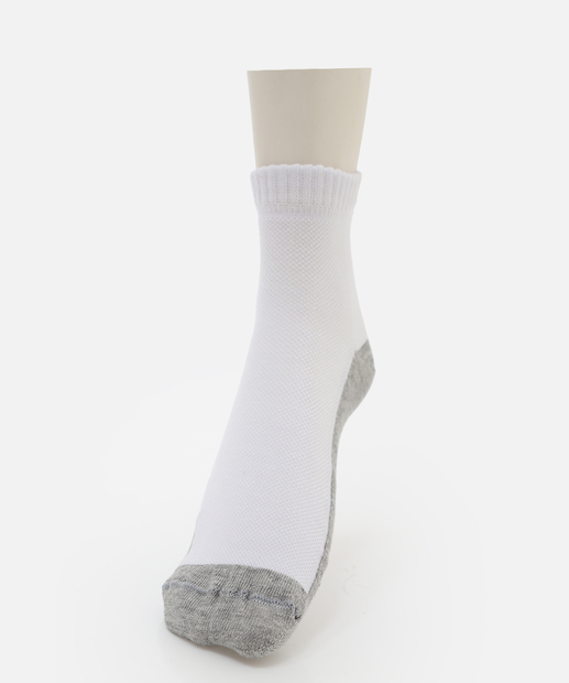 Kit 2 Pares Meias Cano Curto Feminina Tela Bicolor Marisa Branco