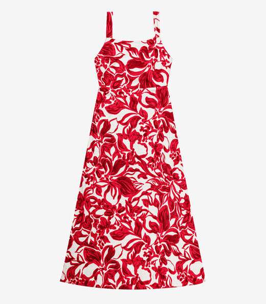 Vestido Midi em Linho Feminino Endless Vermelho