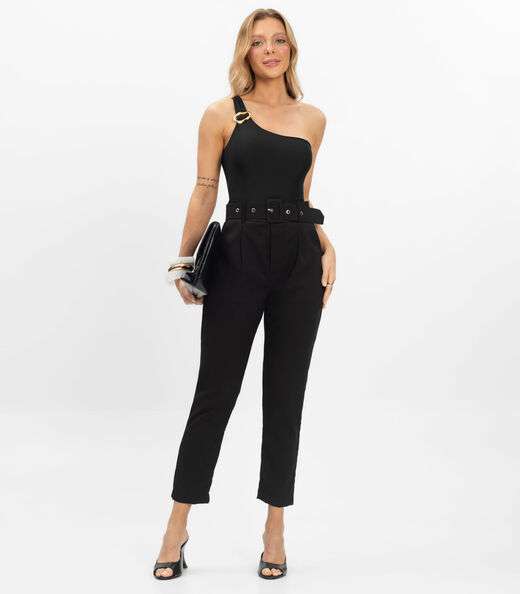 Calça Cenoura Feminina Com Cinto Dianna Preto